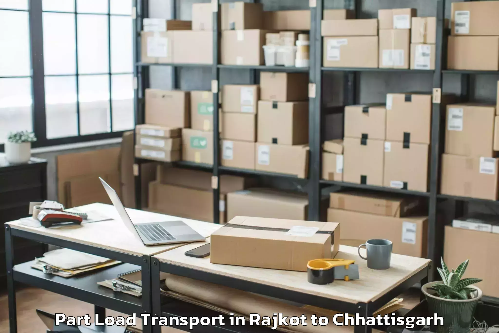 Top Rajkot to Makdi Part Load Transport Available